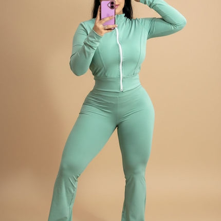 Conjunto Leggin Pretina Cierre Completo