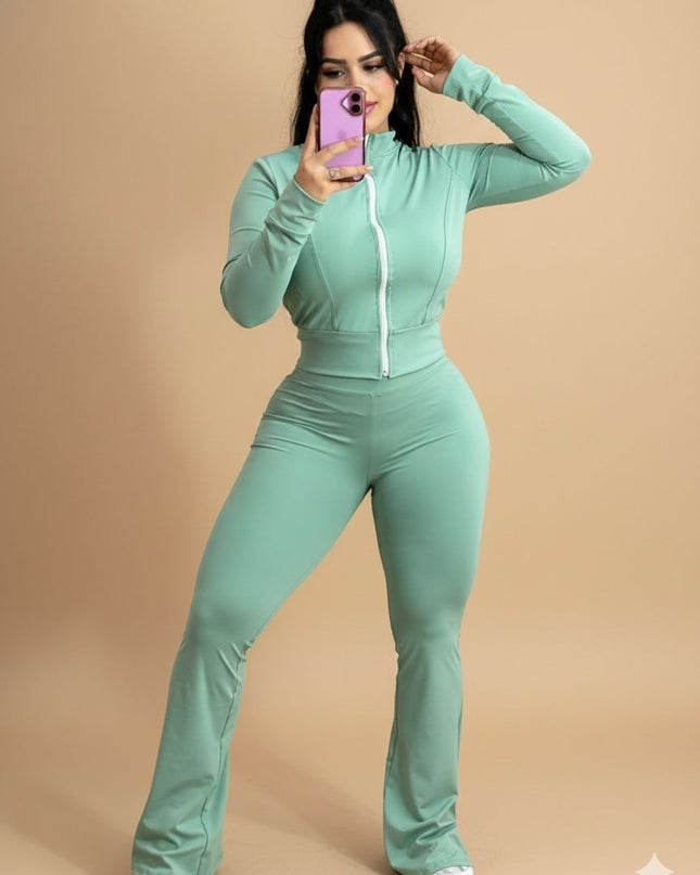Conjunto Leggin Pretina Cierre Completo