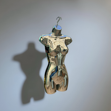 Maniquie torso de importación cromado plateado