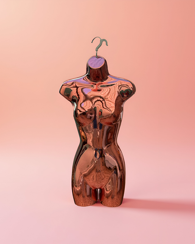 Maniquie torso de importación cromado bronce