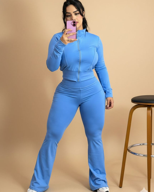 Conjunto Leggin Pretina Cierre Completo