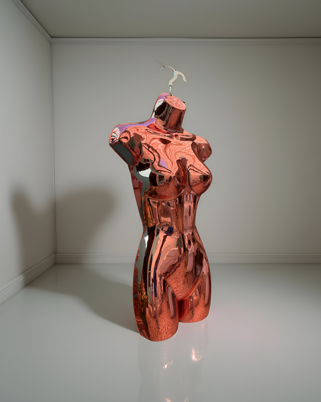 Maniquie torso de importación cromado bronce