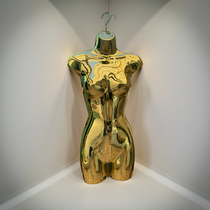 Maniquie torso de importación cromado dorado