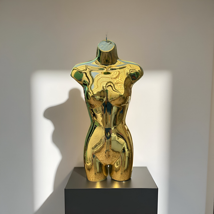 Maniquie torso de importación cromado dorado