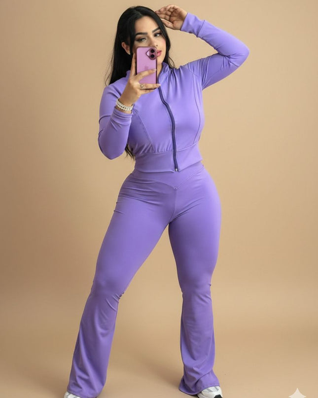Conjunto Leggin Pretina Cierre Completo