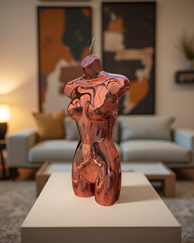 Maniquie torso de importación cromado bronce
