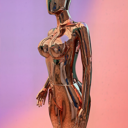 Maniquí completo cromado cobre armable con base