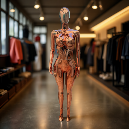 Maniquí completo cromado cobre armable con base