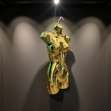 Maniquie torso de importación cromado dorado