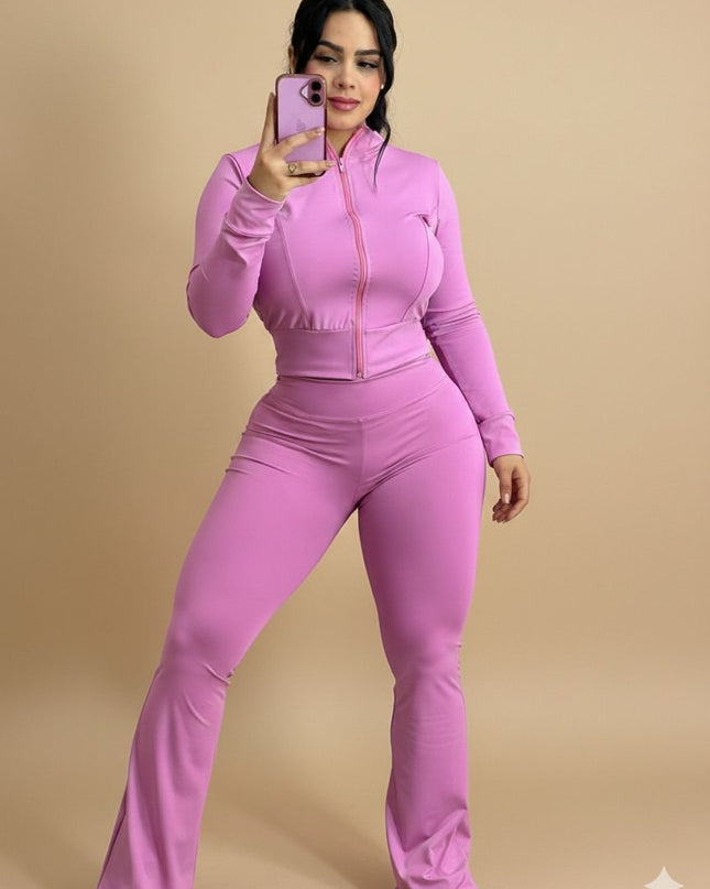 Conjunto Leggin Pretina Cierre Completo