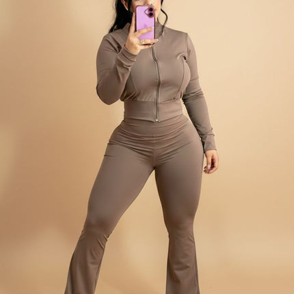 Conjunto Leggin Pretina Cierre Completo