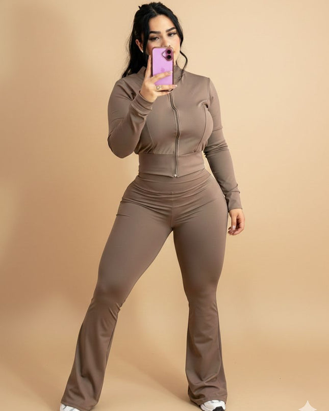 Conjunto Leggin Pretina Cierre Completo