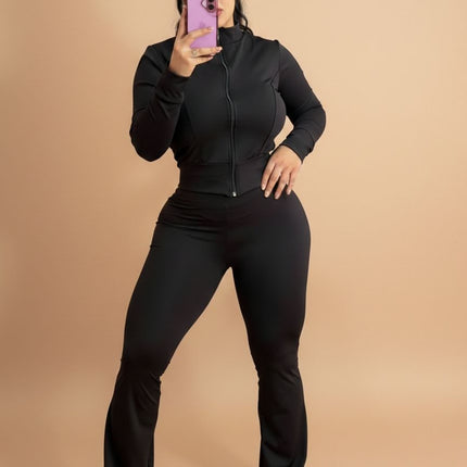 Conjunto Leggin Pretina Cierre Completo