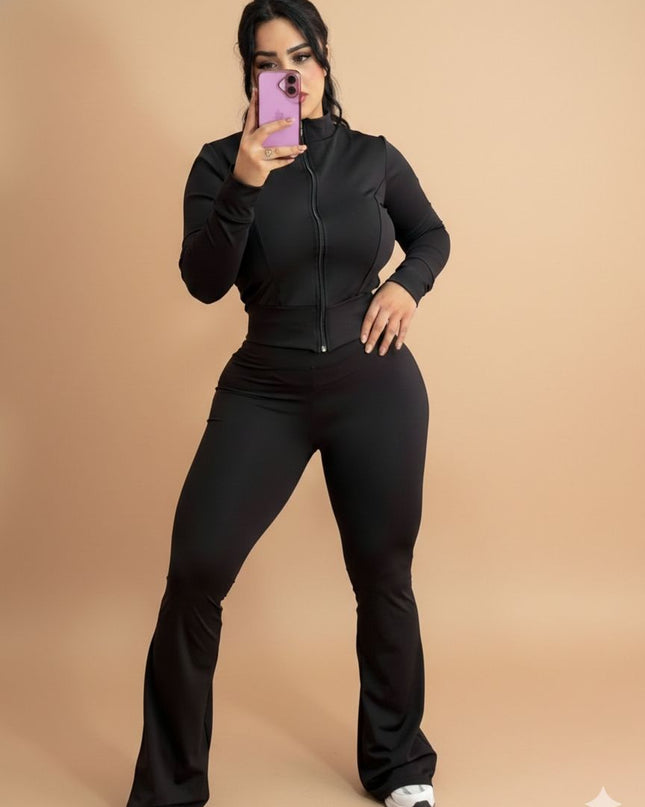 Conjunto Leggin Pretina Cierre Completo